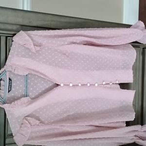SHEIN pink see through blouse